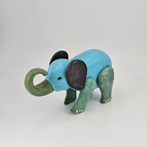 Vintage Fisher Price Little People Circus Train Poseable Blue Turquoise Elephant